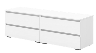 Тумба Кортекс-мебель Бари 160 4ш (белый/белый/белый)