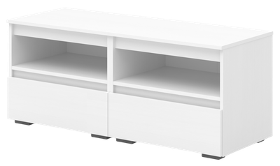Тумба Кортекс-мебель Бари ТВ 120 2ш-2 (белый/белый/белый)