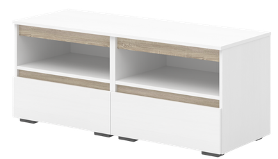 Тумба Кортекс-мебель Бари ТВ 120 2ш-2 (белый/белый/дуб сонома)