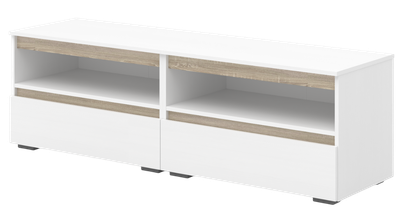 Тумба Кортекс-мебель Бари ТВ 160 2ш-2 (белый/белый/дуб сонома)