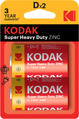 Комплект батареек Kodak Extra Heavy Duty R20-2BL KDHZ-2