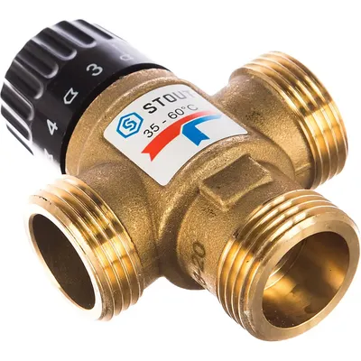 Клапан термостатический Stout 1 НР 35-60C Kvs 2.5 / SVM-0120-256025
