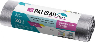 Пакеты для мусора Palisad Home 20л / 927015 (серый, 30шт)