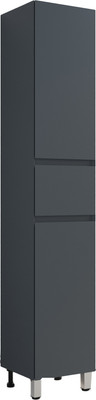 Шкаф-пенал для ванной Symbolite Манхэттен 36 Plus 1 ящик 2 створки (графит, эмаль)