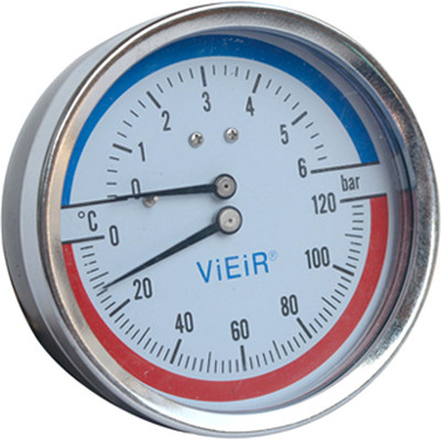 Термоманометр сантехнический Vieir Аксиальный YF6