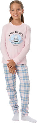 Пижама детская Mark Formelle 567743 (р.116-60, розовый/клетка голубой/розовый)