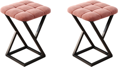 Набор табуретов Памир Лофт F62 (2шт, розовый/черная опора)