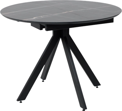 Обеденный стол LEPREMO AV 1107 HPL+МДФ раздвижной 1000-1350x750  (черный тунис/черный)