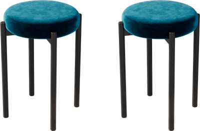 Набор табуретов Памир Паоло F77 (2шт, синий/черная опора)