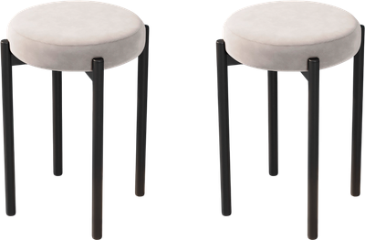 Набор табуретов Памир Паоло F81 (2шт, светло-серый/черная опора)