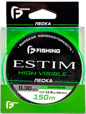Леска монофильная F-Fishing Estim Neon 150м 0.30мм 11.9кг/26.2lb / FENC-030