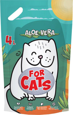 Наполнитель для туалета For Cats Силикагелевый с ароматом алоэ вера / TUZ919 (4л/1.55кг)