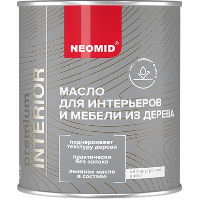 Масло для древесины Neomid Premium Interior (750мл, белый)