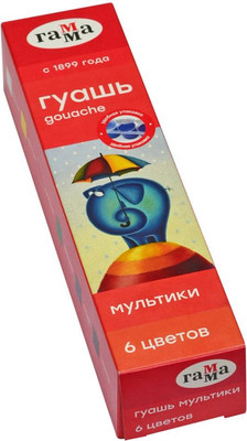 Гуашь ГАММА Мультики / 100222-6 (6цв)