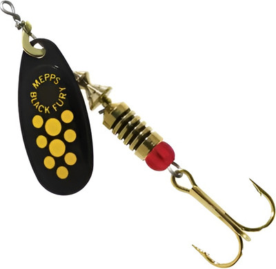 Блесна Mepps Black Fury Jaune №4 8.0гр (желтые точки/черный, в блистере)