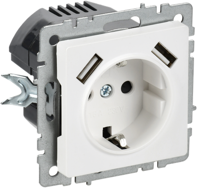 Розетка IEK Brite BR-R14-16-U21-D31-K91 (арктический белый)