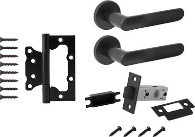 Комплект дверной фурнитуры Code Deco Slim H-40135-A-BLM без фиксатора (черный)