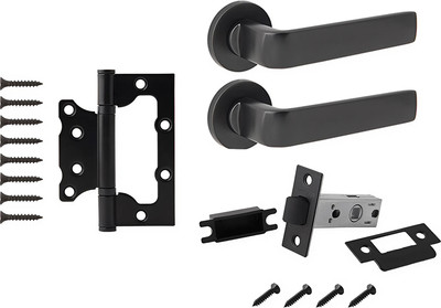 Комплект дверной фурнитуры Code Deco Slim H-40136-A-BLM без фиксатора (черный)