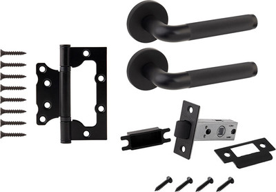 Комплект дверной фурнитуры Code Deco Slim H-40149-A-BLM без фиксатора (черный)