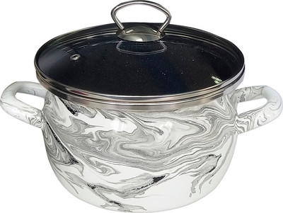 Кастрюля Сантэкс Шейк Серый гранит 1-2425111  (белый/черный)