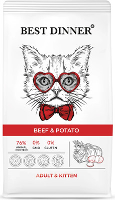 Сухой корм для кошек Best Dinner Adult & Kitten Beef & Potato (1.5кг)