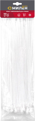 Стяжка для кабеля Милен 200x2.5мм / CLM2520W (100шт, белый)