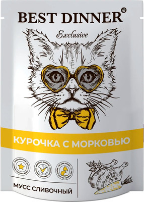 Влажный корм для кошек Best Dinner Exclusive Курочка с морковью (85г)
