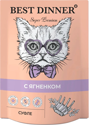 Влажный корм для кошек Best Dinner Мясные деликатесы Суфле с ягненком (85г)