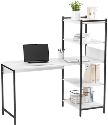 Стол-стеллаж Soma Jack 135x55 (белый/черный)