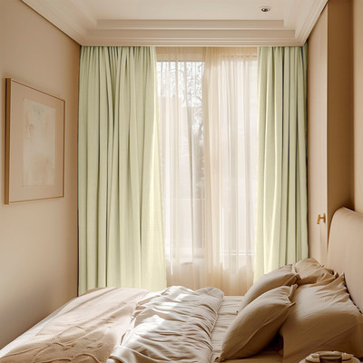 Комплект штор Волшебная ночь Текстурный Блэкаут / 930802 (2шт, крем)