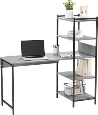 Стол-стеллаж Soma Jack 135x55 (серый/черный)