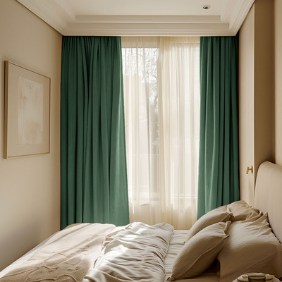 Комплект штор Волшебная ночь Текстурный Блэкаут 150x270см / 930803 (2шт, хвоя)