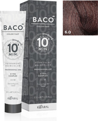 Крем-краска для волос Kaaral Baco Color Fast тон CF6.0 (100мл)
