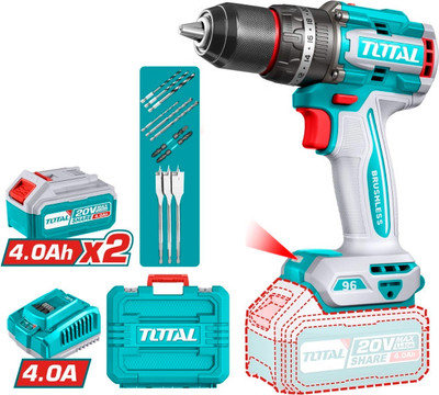 Аккумуляторная дрель-шуруповерт TOTAL TIDLI20968
