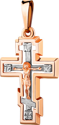 Крестик из красного золота 7 КАРАТ П3205-004К14