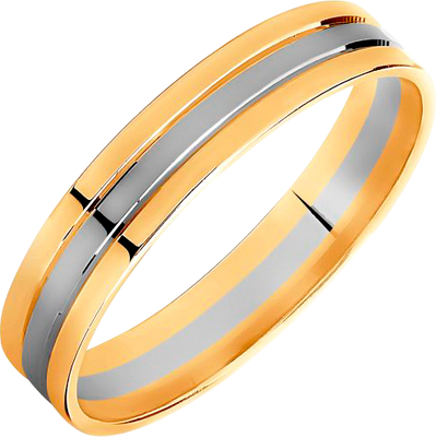 Кольцо обручальное из комбинированного золота 7 КАРАТ П7402-001К14 (р.21.5)