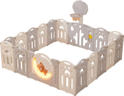 Игровой манеж UNIX Kids DeLuxe 150x180 / pplx180wg (серый)