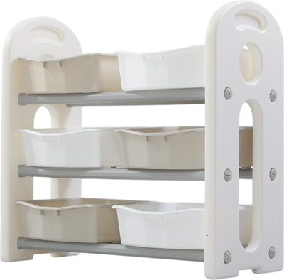 Стеллаж игровой UNIX Kids 6 ящиков / ppts6gry (серый)