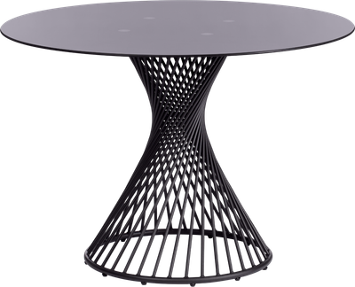 Обеденный стол Tetchair Bertoia GT21 110x110x75 металл/стекло (черный)