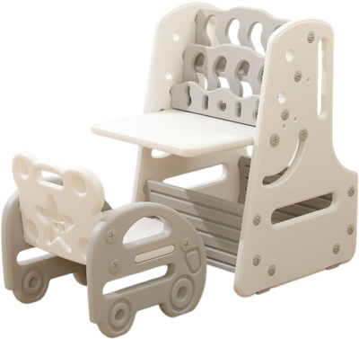 Стол детский UNIX Kids Трансформер 3в1 со стульчиком / ppt3in1gry (серый)