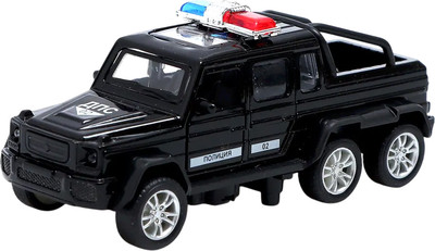 Масштабная модель автомобиля Автоград Джип 6X6 спецслужбы (черный)