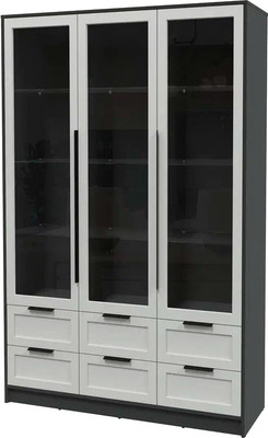 Шкаф с витриной Интерлиния Концепт Тренд КТ-ШВ3 (антрацит/грей)