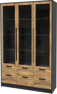 Шкаф с витриной Интерлиния Концепт Тренд КТ-ШВ3 (антрацит/дуб вотан)