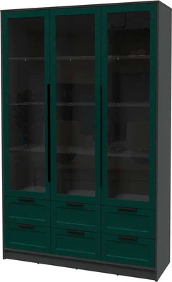 Шкаф с витриной Интерлиния Концепт Тренд КТ-ШВ3 (антрацит/изумруд)