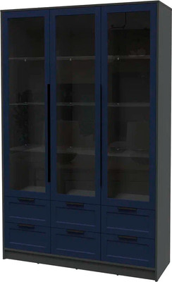 Шкаф с витриной Интерлиния Концепт Тренд КТ-ШВ3 (антрацит/индиго)