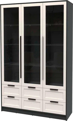 Шкаф с витриной Интерлиния Концепт Тренд КТ-ШВ3 (антрацит/кашемир)