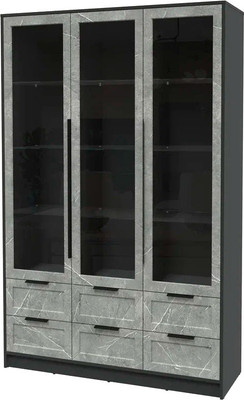 Шкаф с витриной Интерлиния Концепт Тренд КТ-ШВ3 (антрацит/керамика)