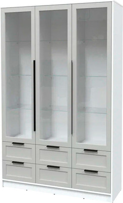 Шкаф с витриной Интерлиния Концепт Тренд КТ-ШВ3 (белый платинум/грей)