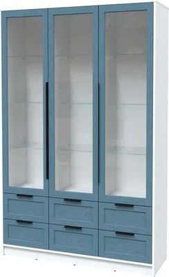 Шкаф с витриной Интерлиния Концепт Тренд КТ-ШВ3 (белый платинум/дуб лазурный)