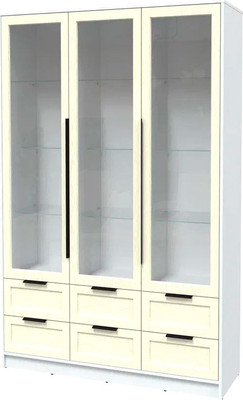 Шкаф с витриной Интерлиния Концепт Тренд КТ-ШВ3 (белый платинум/дуб снежный)